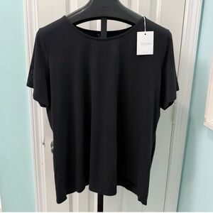 NWT Ryllace Women's Size 2X Solid Black Round Neck T-shirt